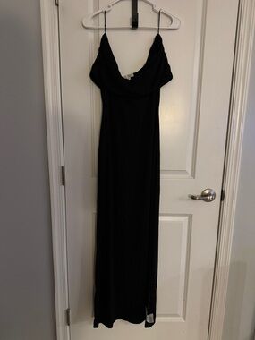 Topshop Black Cowl Neck Midi Slip Dress